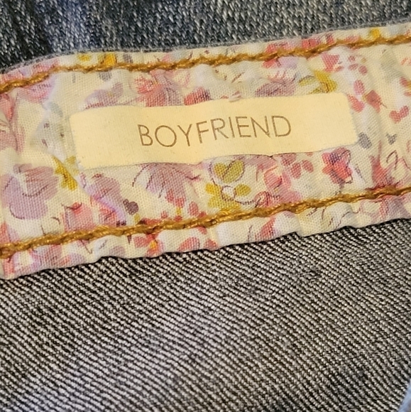 Vintage America Blues Boyfriend, turned up bottoms dark blue denim jeans Sz 6 - Picture 7 of 7